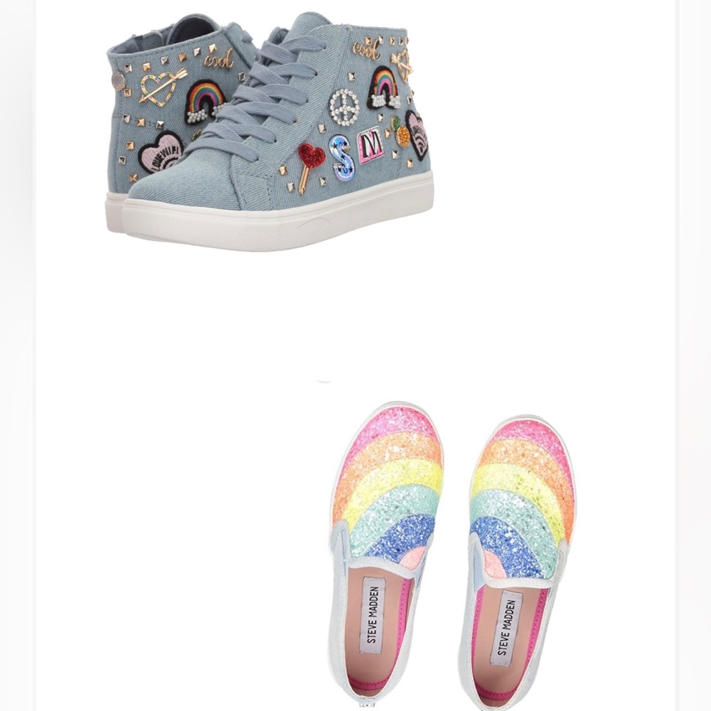 2 for $50! Steve Madden Little Girl Size 3 Denim Sneakers